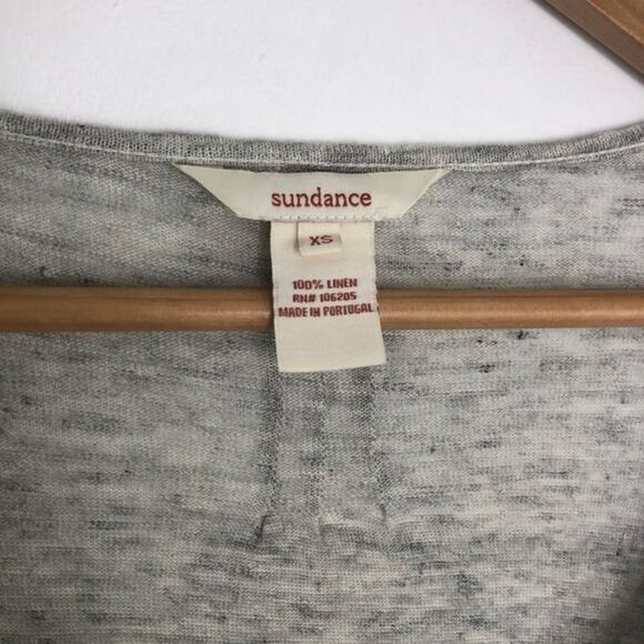 Sundance Grey Linen Pleated Top Size XS - Picture 6 of 6